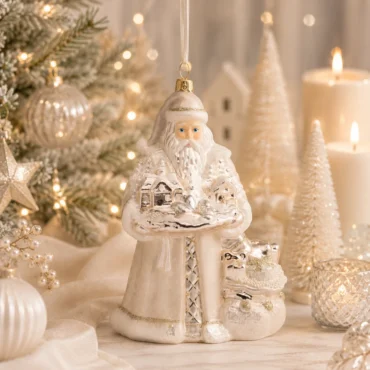 Papai Noel com Vila de Natal 18cm Pantone 2026