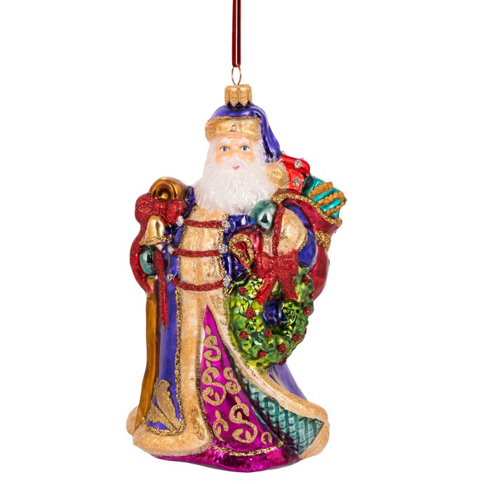 Papai Noel com guirlanda 18CM