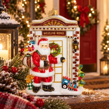 Papai Noel batendo na porta 17cm