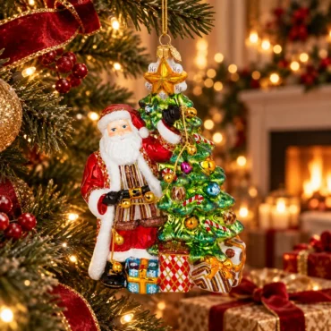 Papai Noel na árvore de Natal 18cm