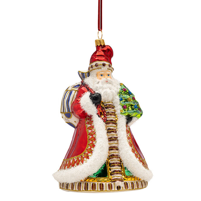 Papai Noel Com Saco e Arvore 17,5cm