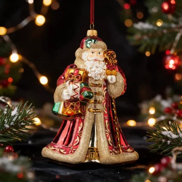 Papai Noel com tambor e brinquedos 19cm
