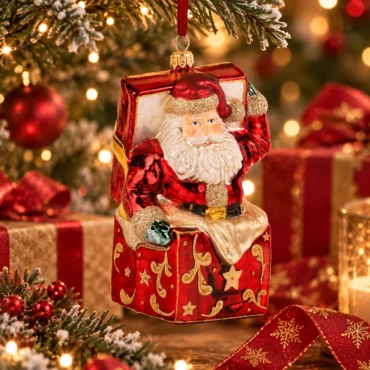 Papai Noel saindo da caixa 15,5cm