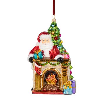 Papai Noel árvore e lareira