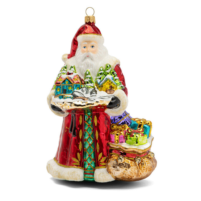 Papai Noel com Vila de Natal 18cm