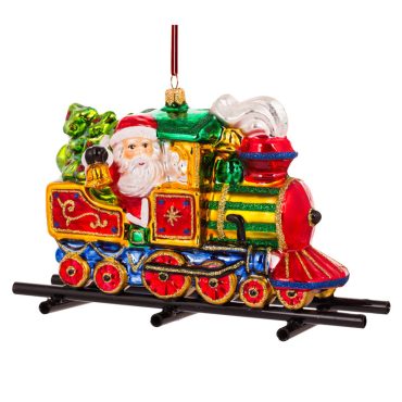 Locomotiva com Papai Noel e boneco de neve 17,5cm