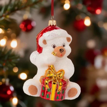 Urso com presente 12,5cm