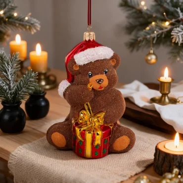 Urso com presente 12,5cm