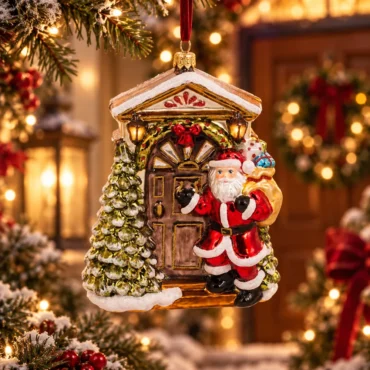Papai Noel batendo na porta 16,5cm