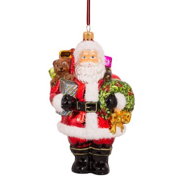 Papai Noel com azevinhos 18cm