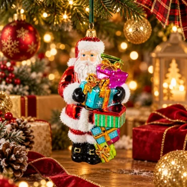 Papai Noel com pacotes 19cm
