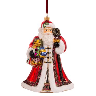 Papai Noel com tambor e brinquedos 18cm