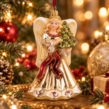 Anjo com árvore 19cm