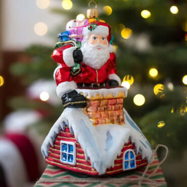 Papai Noel na chaminé 18cm