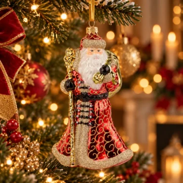 Papai Noel de longe 18,5cm