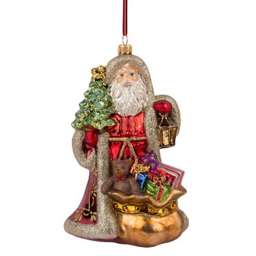 Papai Noel com árvore e saco de presentes 19,5cm