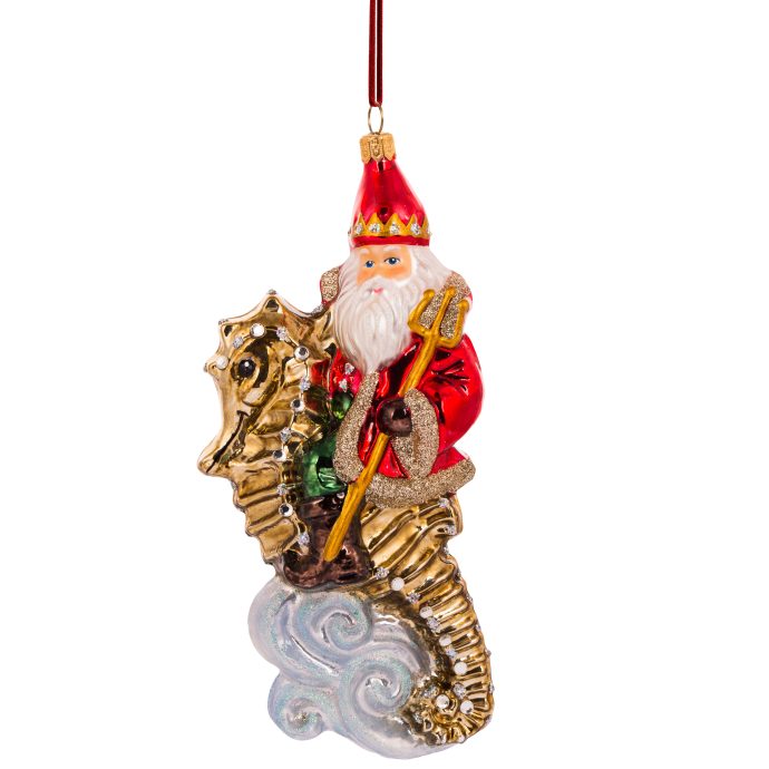 Papai Noel no cavalo marinho 18,5CM