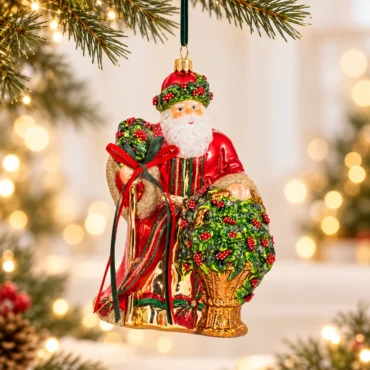 Papai Noel floral 18,5cm