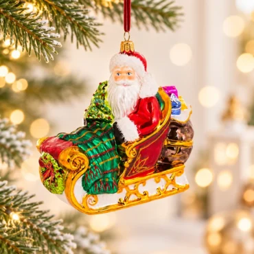 Papai Noel no trenó 14cm