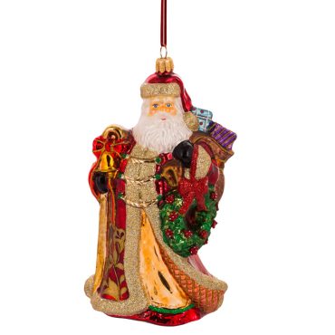 Papai Noel com coroa e cajado 18cm