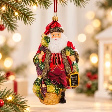 Papai Noel vinho 19cm