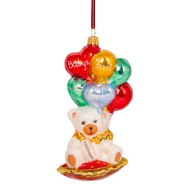 Urso com balões 10cm