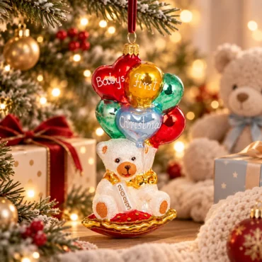 Urso com balões 10cm