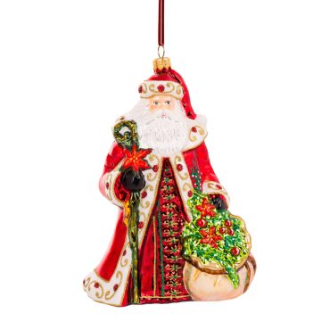 Papai Noel com saco de guirlandas 19cm