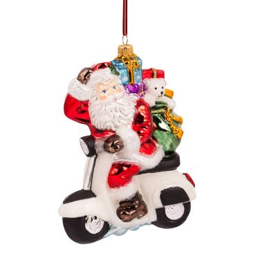 Papai Noel na scooter 16cm