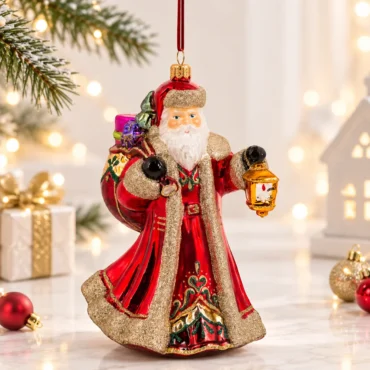 Papai Noel com lanterna 17,5cm