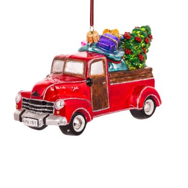 Caminhão com pinheiro de Natal 17cm
