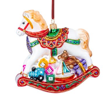 Cavalo de balanço com presentes 14CM