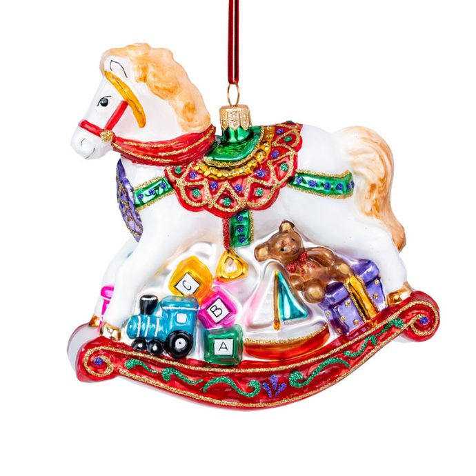 Cavalo de balanço com presentes 14CM
