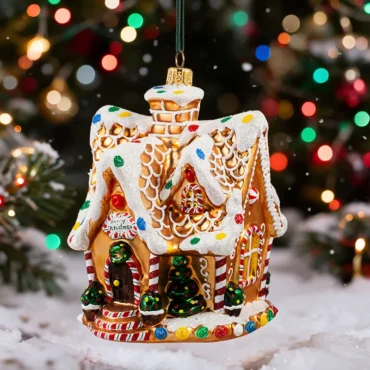 Casa de doces com telhado nevado 14cm