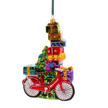 Bicicleta com árvore de Natal 17,5cm