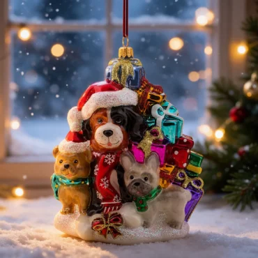 Cachorros com presentes 15,5cm