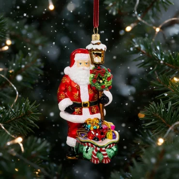 Papai Noel no poste de luz 18,2cm