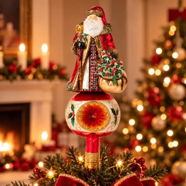 Topo com Papai Noel florido 31,5cm